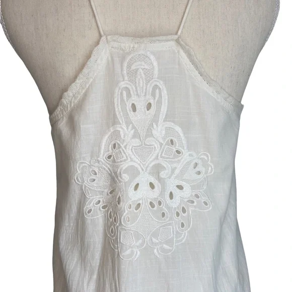 Anthropologie Letmebe Embroidered Eyelet Lace Peplum White Tunic NWT Size 4 - Picture 9 of 16